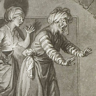 Les Mille et une nuits. Mort du petit Bossu (Dess. Cabinet des Fées) - Marillier