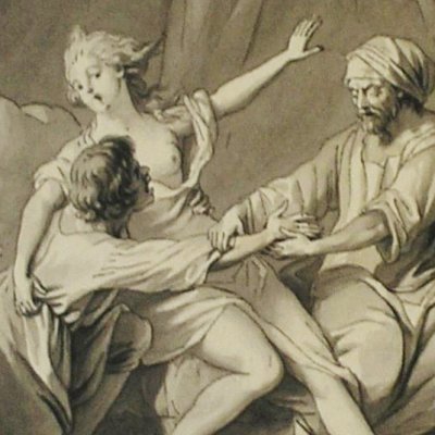 L’aveugle et son chien (Dessins pour le Cabinet des Fées) - Marillier