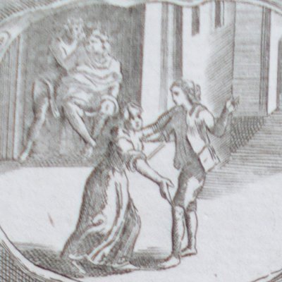 L’âne d’or, livre 3. Métamorphose de Pamphile en hibou (J. F. Bastien, 1787)