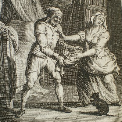 Journey to Brobdingnag. The ploughman's wife (Gulliver's Travels, T1P2, 1797)