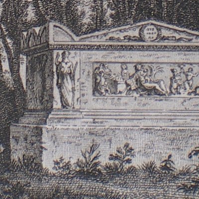 Tombeau de J. J. Rousseau à Ermenonville (Rousseau, éd. Bozerian, 1801)
