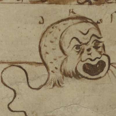Masques de l’Andrienne (Térence, Latin 7899, 9e s, F°2v)