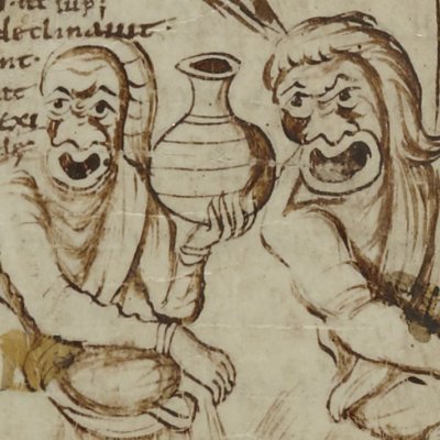 L’Andrienne, acte I, scène 1 (Térence, Latin 7899, 9e s, F°6)
