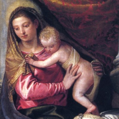 Sainte famille avec saint Antoine abbé, Catherine & Jean (retable Giustinian) - Véronèse
