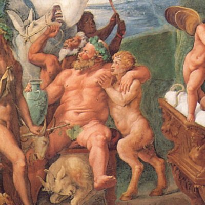 Le Banquet noble. Silène et Bacchus (Palais du Té) - Jules Romain et atelier
