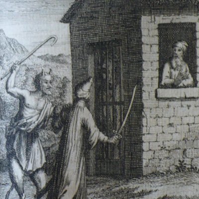 Le derviche, le voleur & le diable (Contes & fables ind. Bidpaï & Lokman, 1724)