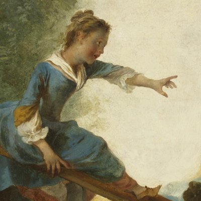 Panneau décoratif avec une balançoire - Lancret