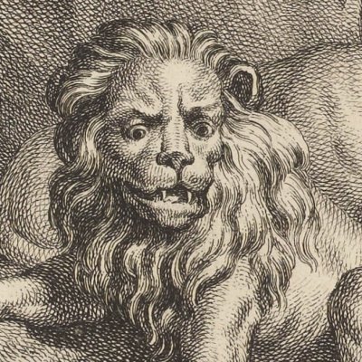 La cour du lion (La Fontaine, Desaint et Saillant, 1755) - Oudry