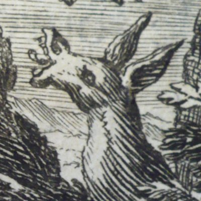 The Lion and the Donkey Hunting (Fables de La Fontaine, Barbin, 1668) - Chauveau