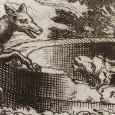 Le renard et le bouc (Fables de La Fontaine, Barbin, 1668) - Chauveau