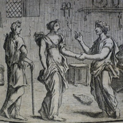 Les devineresses (Fables de La Fontaine, 1678, 3eP) - atelier de Chauveau
