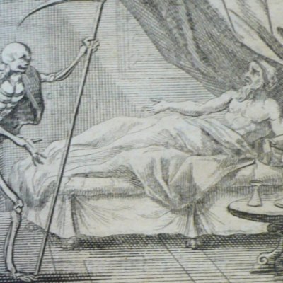La mort et le mourant (Fables de La Fontaine, 1678, 3eP) - atelier de Chauveau