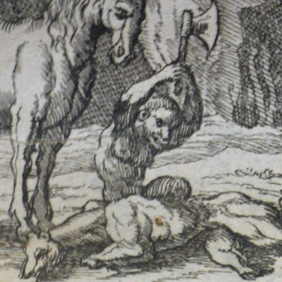 Le lion, le loup & le renard (Fables de La Fontaine, 1678, 3eP) - Chauveau