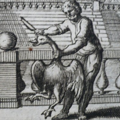 Le cygne et le cuisinier (Fables de La Fontaine, Barbin, 1668) - Chauveau