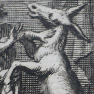 L’âne et le petit chien (Fables de La Fontaine, Barbin, 1668) - Chauveau