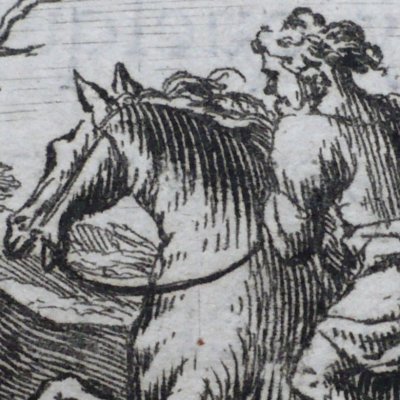 Le cheval s’étant voulu venger du cerf (La Fontaine, Barbin, 1668) - Chauveau