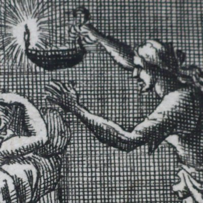 La vieille & les deux servantes (Fables de La Fontaine, Barbin, 1668) - Chauveau