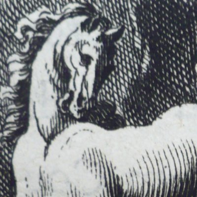 The horse and the wolf (Fables de La Fontaine, Barbin, 1668) - Chauveau