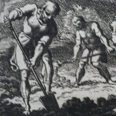 Le laboureur & ses enfants (Fables de La Fontaine, Barbin, 1668) - Chauveau