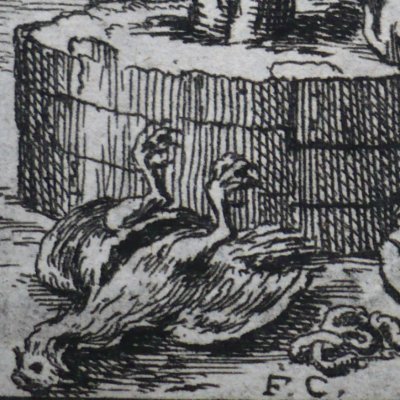 The hen with the golden eggs (Fables de La Fontaine, Barbin, 1668) - Chauveau