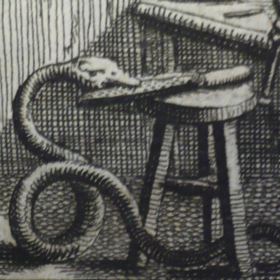 Le serpent et la lime (Fables de La Fontaine, Barbin, 1668) - Chauveau