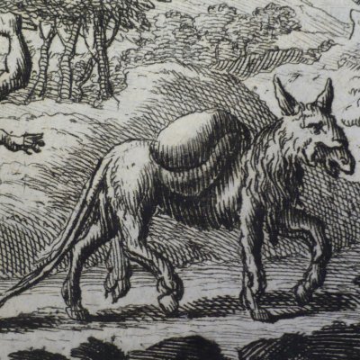L’âne vêtu de la peau du lion (Fables de La Fontaine, Barbin, 1668) - Chauveau