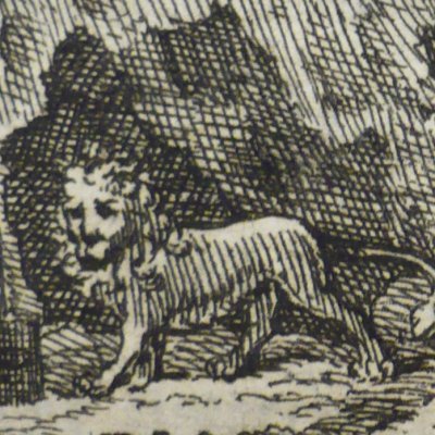 Le pâtre et le lion (Fables de La Fontaine, Barbin, 1668) - Chauveau