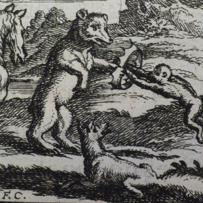 Le renard, le singe & les animaux (F. de La Fontaine, Barbin, 1668) - Chauveau
