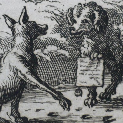 Le lion malade & le renard (Fables de La Fontaine, Barbin, 1668) - Chauveau