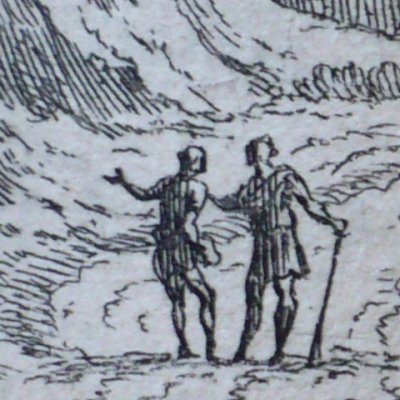 The rat and the oyster (Fables de La Fontaine, 1678, 3eP) - Chauveau