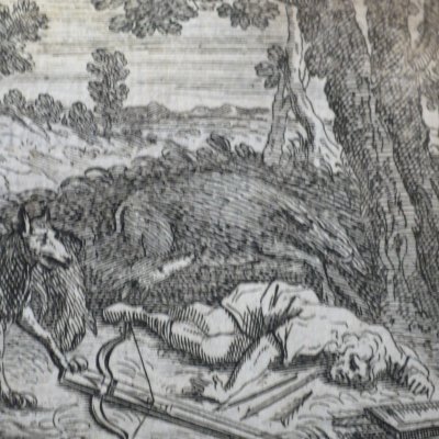 Le loup et le chasseur (Fables de La Fontaine, 1678, 3eP) - Chauveau