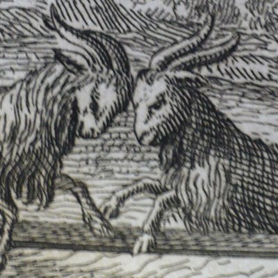 Les deux chèvres (Fables de La Fontaine, 1694) - atelier de Chauveau