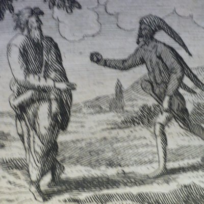 Un fou et un sage (Fables de La Fontaine, 1694) - atelier de Chauveau