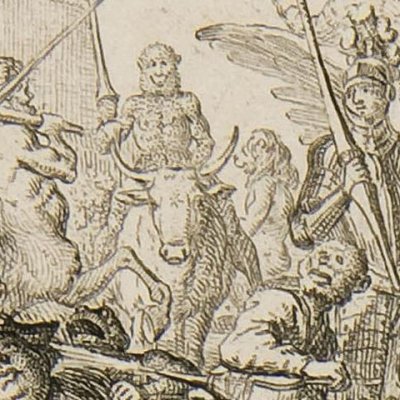 Roger face aux monstres d’Alcine (Roland furieux, Alm Berlin 1772) - Chodowiecki