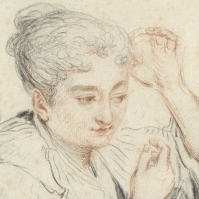 Rosalba Carriera à sa toilette - Watteau