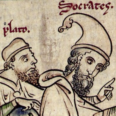 Socrate et Platon (Frontis. Prenostica Socratis Basilei) - Matthieu Paris