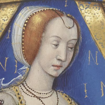 Briséis écrivant (Epîtres d’Ovide, trad. Saint-Gelais, Fr 874, F19v)