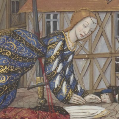 Le suicide de Didon (Epîtres d’Ovide, trad. Saint-Gelais, Fr 874, fol47v)