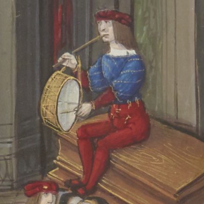 Hélène tenant sa lettre pour Pâris (Epîtres d’Ovide, trad. Saint-Gelais, Fr 874, fol84v)