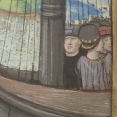 Protésilas quitte Laodamie (Epîtres d’Ovide, trad. Saint-Gelais, Fr 874, F96v)