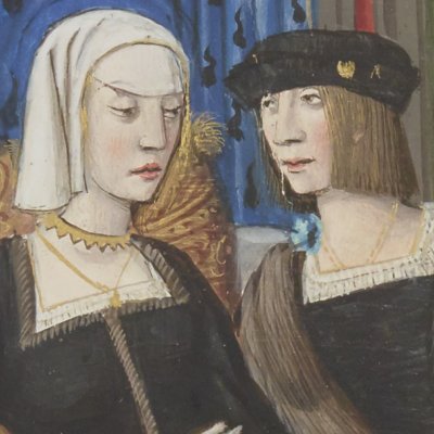 Canacé et Macarée (Epîtres d’Ovide, trad. Saint-Gelais, Fr 874, F152v)