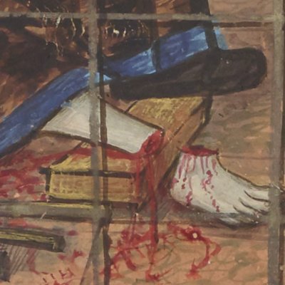 Hypermnestre écrivant (Epîtres d’Ovide, trad. Saint-Gelais, Fr 874, F175v)