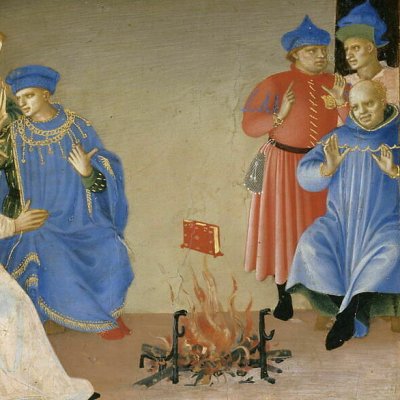 Le miracle de Fanjeaux (prédelle du Couronnement de la Vierge) - Fra Angelico