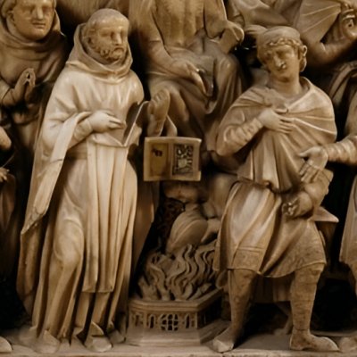 Le miracle du livre à Fanjeaux (tombeau de St Dominique) - atelier de N. Pisano