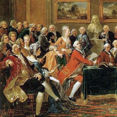 Lecture de L’Orphelin de la Chine dans le salon de Mme Geoffrin - Lemonnier