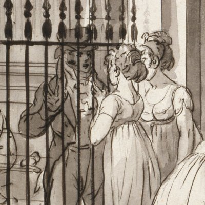 Les galeries du Palais-Royal (esquisse) - Louis-Léopold Boilly
