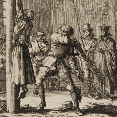 Supplice de Dame Urselle à Maastricht en 1570 (Luyken, Théâtre des Martyrs)