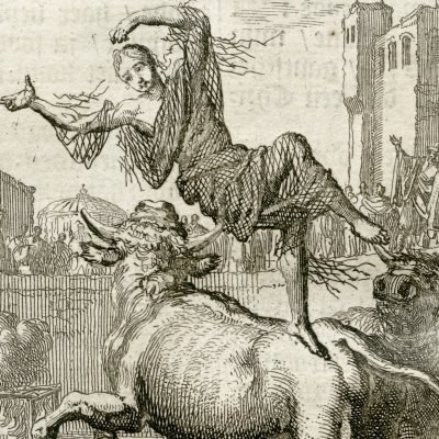 Blandine passée au gril et livrée aux bêtes en 172 (Luyken, Théâtre des Martyrs)