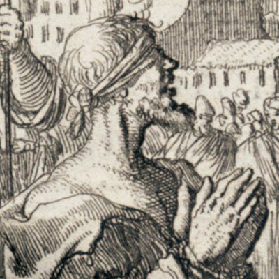 St Jacques le Majeur Apôtre décapité à Jerusalem (Luyken, Théâtre des Martyrs)