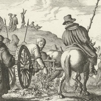 Leonhard Kaiser sur le chemin du bûcher à Scharding, 1527 (Luyken, Théâtre des Martyrs)